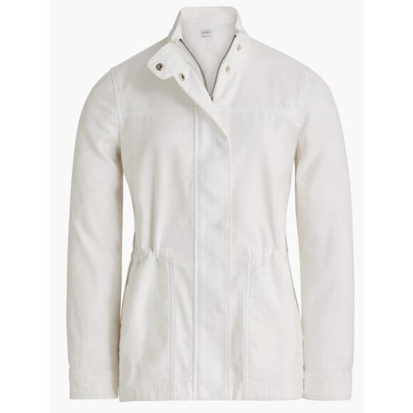 J Crew Utility Drawcord Full Zip Snap Long Sleeve Trendy Jacket US Women's S New - Picture 2 of 7